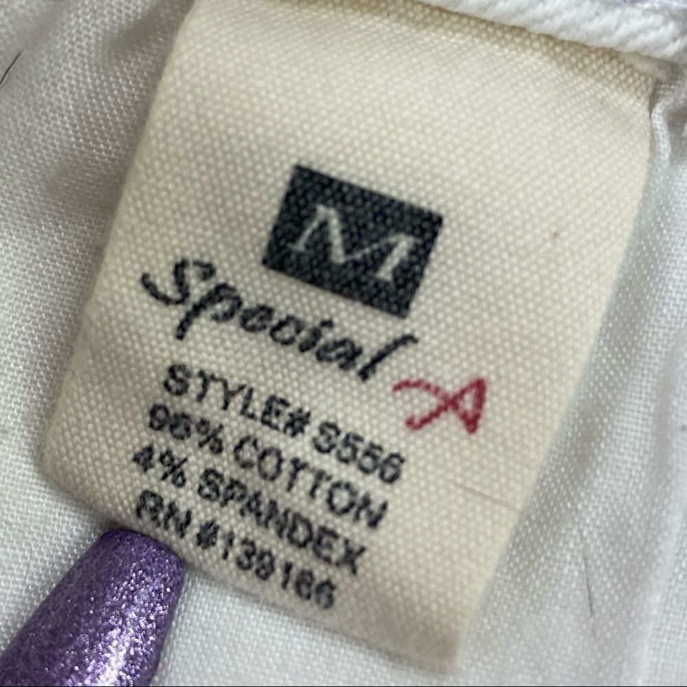 Special A Studded Raw Hem Jean Shorts White Size M - Picture 7 of 9